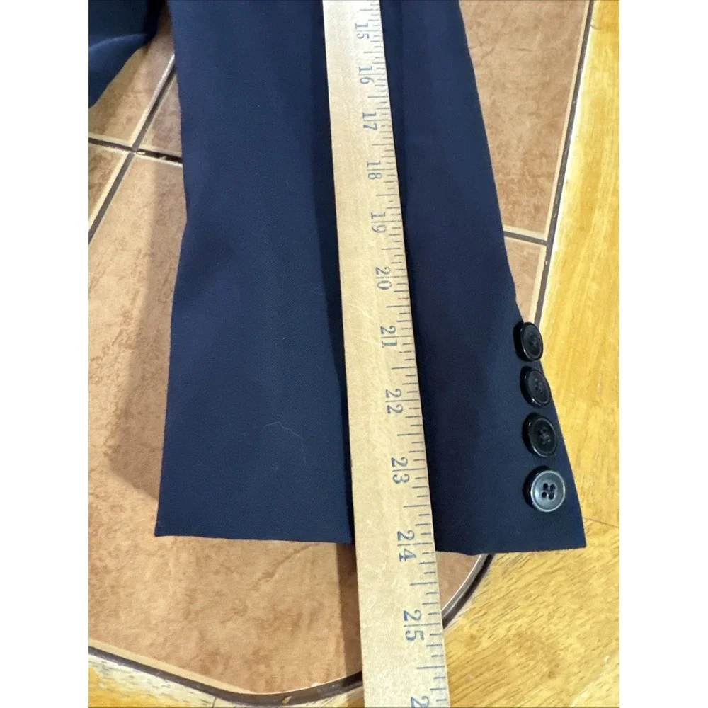 Giorgio Armani Le Collezioni 40R Slim Fit Navy Blue Wool Blend Blazer Jacket